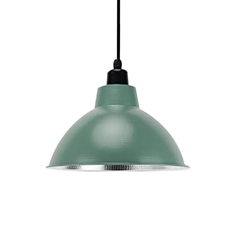 Black/Silver Domed Suspension Light Industrial Retro Metallic 1 Light Bar Ceiling Fixture, 12"/14"/16" Diameter Clearhalo 'Art Deco Pendants' 'Black' 'Cast Iron' 'Ceiling Lights' 'Ceramic' 'Crystal' 'Industrial Pendants' 'Industrial' 'Metal' 'Middle Century Pendants' 'Pendant Lights' 'Pendants' 'Rustic Pendants' 'Tiffany' Lighting' 1872283