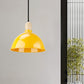 Dome Shade Metallic Hanging Light Retro Style 1 Head Dining Table Ceiling Pendant Fixture in Black/White Clearhalo 'Ceiling Lights' 'Modern Pendants' 'Modern' 'Pendant Lights' 'Pendants' Lighting' 1872376