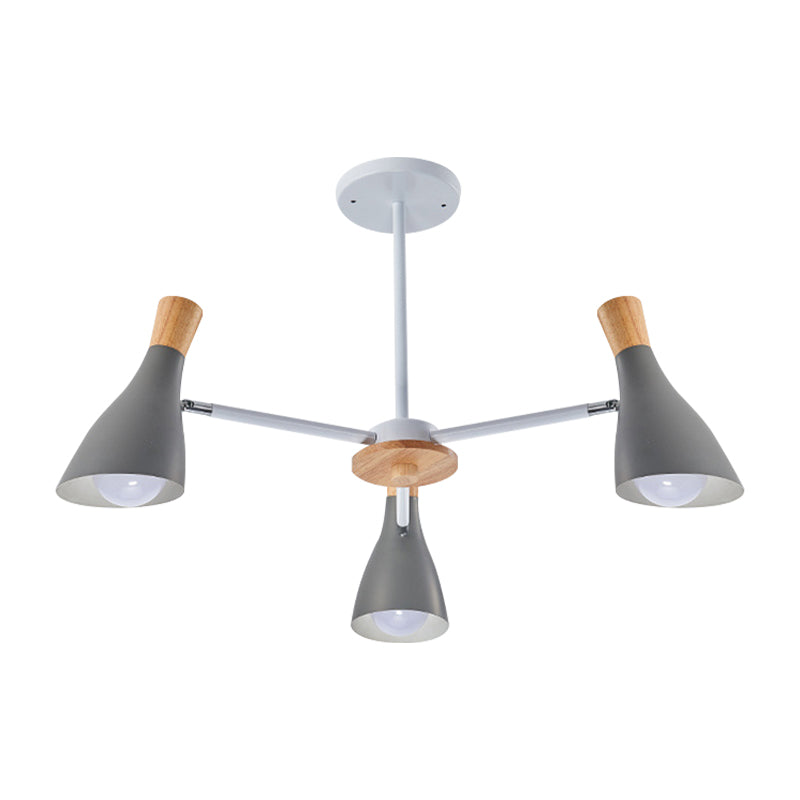 Bottle Baby Bedroom Hanging Light Metal 3 Lights Macaron Loft Chandelier Clearhalo 'Ceiling Lights' 'Chandeliers' Lighting' options 187240