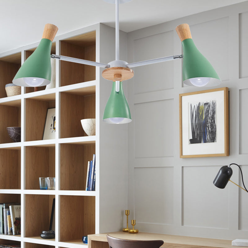 Bottle Baby Bedroom Hanging Light Metal 3 Lights Macaron Loft Chandelier Clearhalo 'Ceiling Lights' 'Chandeliers' Lighting' options 187242