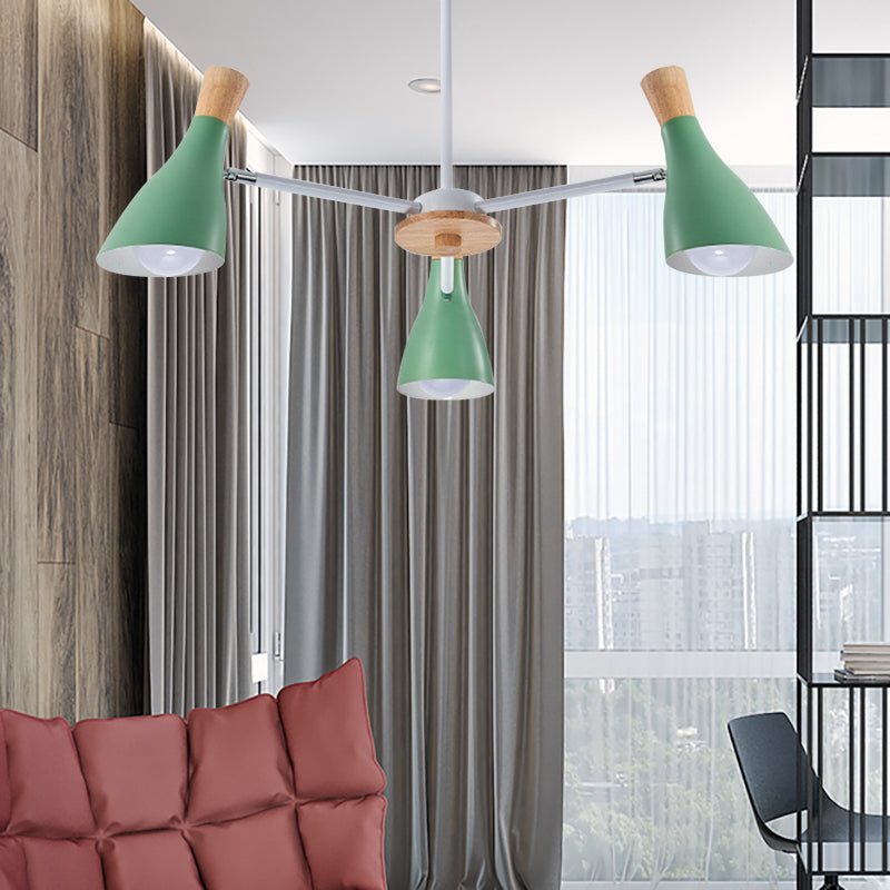 Bottle Baby Bedroom Hanging Light Metal 3 Lights Macaron Loft Chandelier Clearhalo 'Ceiling Lights' 'Chandeliers' Lighting' options 187243