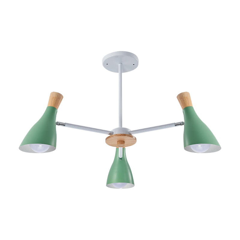 Bottle Baby Bedroom Hanging Light Metal 3 Lights Macaron Loft Chandelier Clearhalo 'Ceiling Lights' 'Chandeliers' Lighting' options 187244