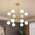 Bubble Shade Living Room Chandelier Lighting Opal Glass 12 Light Modern Ceiling Pendant in Black/Gold Gold Clearhalo 'Ceiling Lights' 'Chandeliers' 'Modern Chandeliers' 'Modern' Lighting' 1872508
