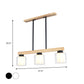 Double Glass Cylinder Shade Island Lighting Restaurant 3/4-Head Nordic Wooden Linear Pendant in White Clearhalo 'Ceiling Lights' 'Island Lights' Lighting' 1872611