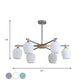 Urn Shade Living Room Hanging Light Fixture Wooden 3/6 Lights Nordic Style Chandelier in Green/Gray/White Clearhalo 'Ceiling Lights' 'Chandeliers' 'Glass shade' 'Glass' 'Modern Chandeliers' 'Modern' Lighting' 1872661
