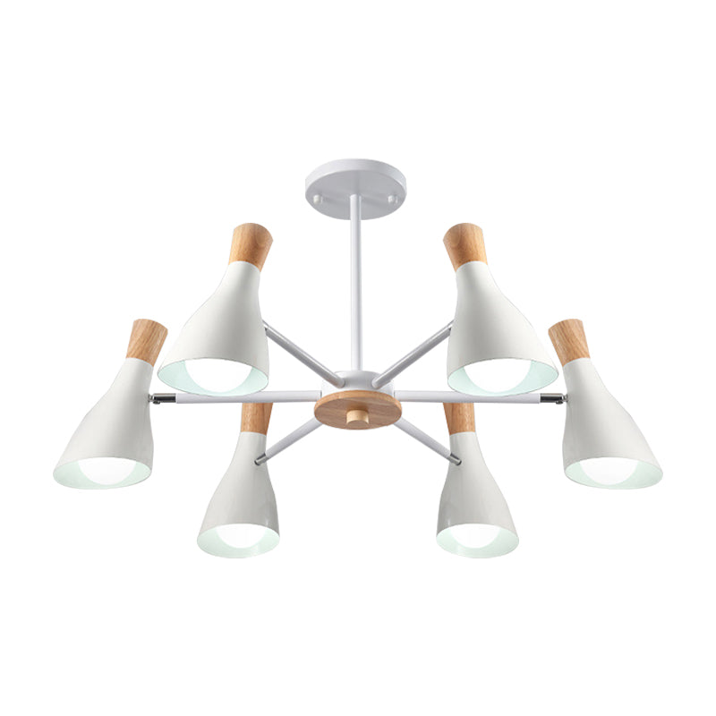 6 Lights Bottle Hanging Light Nordic Style Metal Chandelier for Girls Bedroom Cloth Shop Clearhalo 'Ceiling Lights' 'Chandeliers' Lighting' options 187273