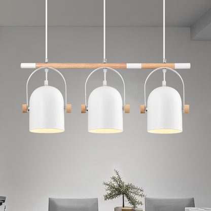 Adjustable Dome Shade Island Lighting Metal Triple Light Nordic Style Ceiling Pendant in White 3 White Clearhalo 'Ceiling Lights' 'Island Lights' Lighting' 1872794