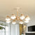 White Scalloped Shade Chandelier Multi-Light Nordic Wooden Drop Ceiling Light for Living Room White Clearhalo 'Carpenter Chandeliers' 'Ceiling Lights' 'Chandeliers' 'Industrial' 'Modern Chandeliers' 'Modern' Lighting' 1872804