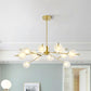 Post Modern Bubble Pendant Light 12/15 Lights Frosted Glass Hanging Chandelier in Black/Gold Clearhalo 'Ceiling Lights' 'Chandeliers' 'Modern Chandeliers' 'Modern' Lighting' 1872857