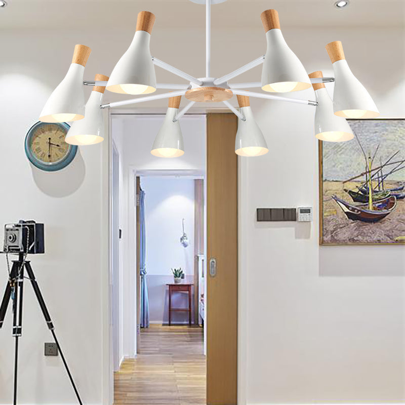Undertint Bottle Suspension Light 8 Bulbs Macron Modern Metal Chandelier for Hotel Clearhalo 'Ceiling Lights' 'Chandeliers' Lighting' options 187291