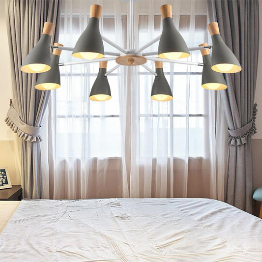 Undertint Bottle Suspension Light 8 Bulbs Macron Modern Metal Chandelier for Hotel Clearhalo 'Ceiling Lights' 'Chandeliers' Lighting' options 187294