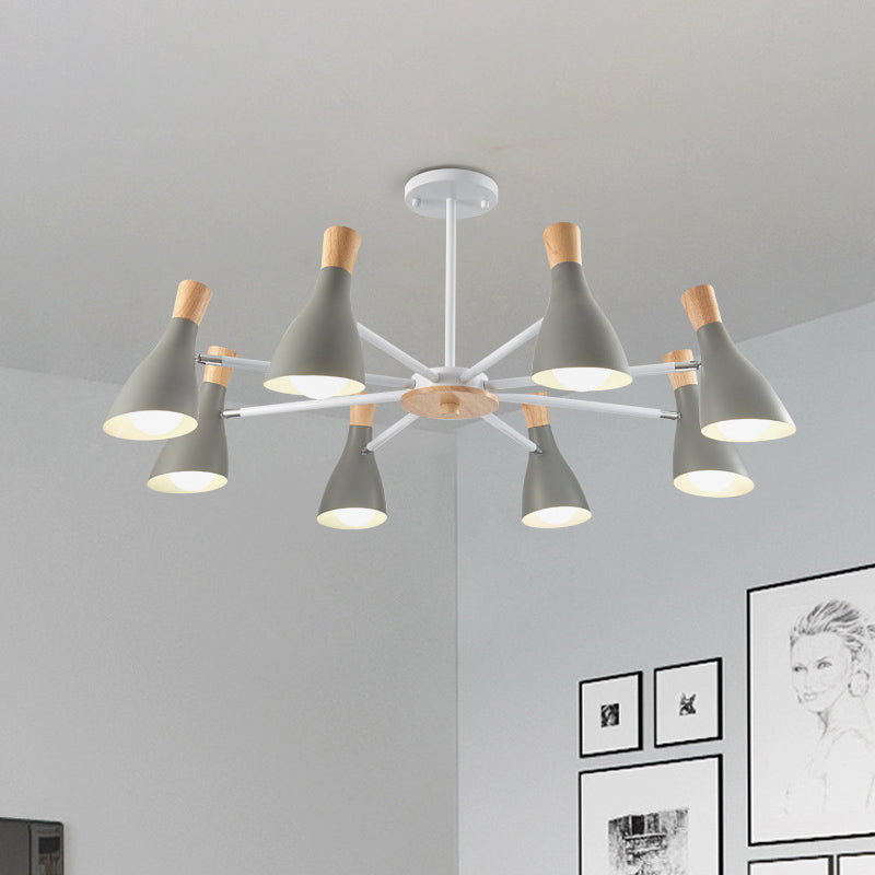 Undertint Bottle Suspension Light 8 Bulbs Macron Modern Metal Chandelier for Hotel Clearhalo 'Ceiling Lights' 'Chandeliers' Lighting' options 187295