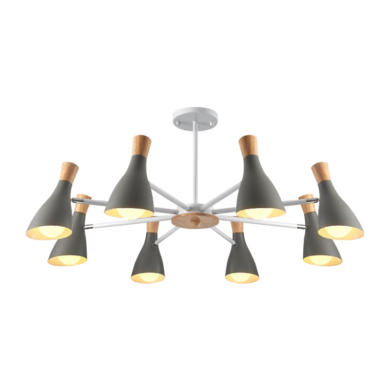 Undertint Bottle Suspension Light 8 Bulbs Macron Modern Metal Chandelier for Hotel Clearhalo 'Ceiling Lights' 'Chandeliers' Lighting' options 187296