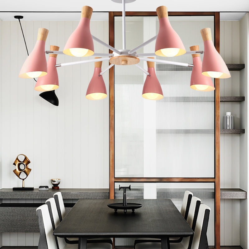 Undertint Bottle Suspension Light 8 Bulbs Macron Modern Metal Chandelier for Hotel Clearhalo 'Ceiling Lights' 'Chandeliers' Lighting' options 187301