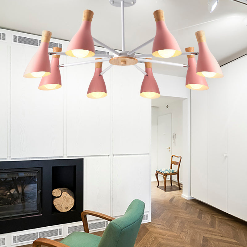 Undertint Bottle Suspension Light 8 Bulbs Macron Modern Metal Chandelier for Hotel Clearhalo 'Ceiling Lights' 'Chandeliers' Lighting' options 187302