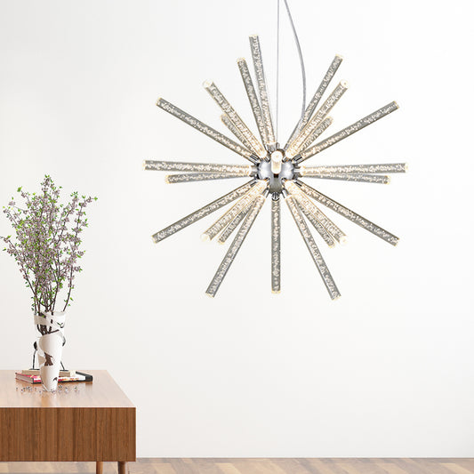 Starburst Chandelier Pendant Light Modern Crystal 12.5"/18"/28" Wide LED Clear Hanging Ceiling Light Clear A