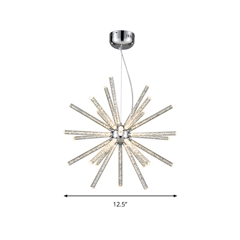 Starburst Chandelier Pendant Light Modern Crystal 12.5"/18"/28" Wide LED Clear Hanging Ceiling Light Clearhalo 'Ceiling Lights' 'Chandeliers' 'Clear' 'Industrial' 'Modern Chandeliers' 'Modern' 'Tiffany' 'Traditional Chandeliers' Lighting' 187365