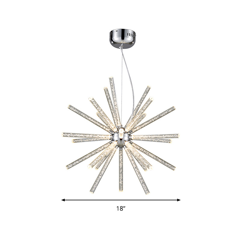 Starburst Chandelier Pendant Light Modern Crystal 12.5"/18"/28" Wide LED Clear Hanging Ceiling Light Clearhalo 'Ceiling Lights' 'Chandeliers' 'Clear' 'Industrial' 'Modern Chandeliers' 'Modern' 'Tiffany' 'Traditional Chandeliers' Lighting' 187366
