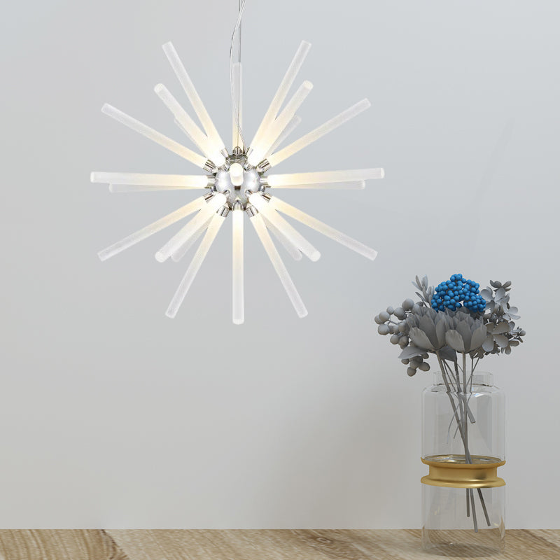 Starburst Chandelier Pendant Light Modern Crystal 12.5"/18"/28" Wide LED Clear Hanging Ceiling Light Clearhalo 'Ceiling Lights' 'Chandeliers' 'Clear' 'Industrial' 'Modern Chandeliers' 'Modern' 'Tiffany' 'Traditional Chandeliers' Lighting' 187369