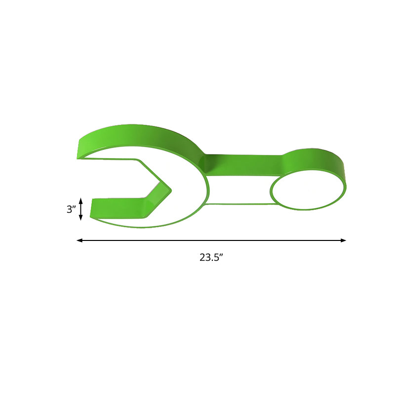 Lovely Wrench Shape Ceiling Mount Light Acrylic Ceiling Fixture for Kindergarten Bedroom Clearhalo 'Ceiling Lights' 'Close To Ceiling Lights' 'Close to ceiling' 'Flush mount' Lighting' 187614