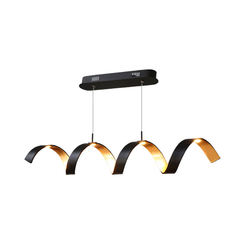 Black and Gold Twisted Ceiling Lamp Simplicity Single Light Acrylic Chandelier Pendant over Table Clearhalo 'Ceiling Lights' 'Chandeliers' 'Modern Chandeliers' 'Modern' Lighting' 187649