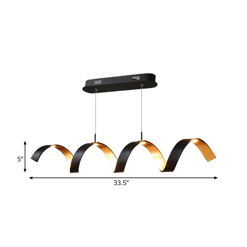 Black and Gold Twisted Ceiling Lamp Simplicity Single Light Acrylic Chandelier Pendant over Table Clearhalo 'Ceiling Lights' 'Chandeliers' 'Modern Chandeliers' 'Modern' Lighting' 187650
