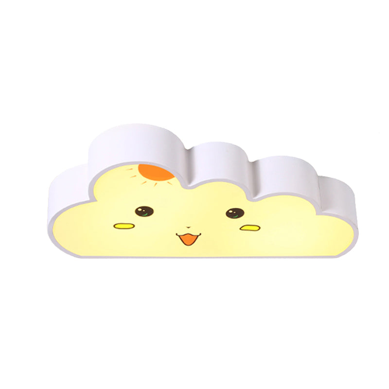 Baby Bedroom Cloud Ceiling Light Metal & Acrylic Kids White Flush Mount Light Clearhalo 'Ceiling Lights' 'Close To Ceiling Lights' 'Close to ceiling' 'Flush mount' Lighting' 187694