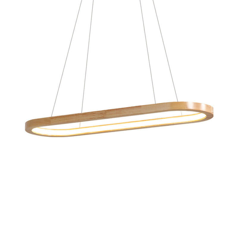 27.5"/35.5" Wide Nordic Oval Wooden Chandelier Light LED Ceiling Pendant for Dining Room Clearhalo 'Ceiling Lights' 'Chandeliers' Lighting' options 187791