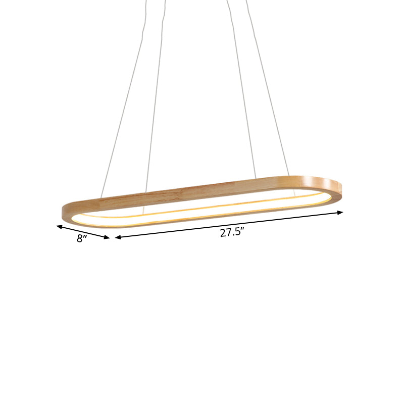 27.5"/35.5" Wide Nordic Oval Wooden Chandelier Light LED Ceiling Pendant for Dining Room Clearhalo 'Ceiling Lights' 'Chandeliers' Lighting' options 187792