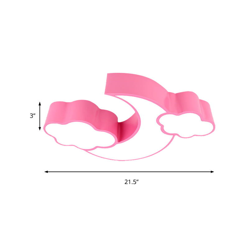Acrylic Cloud and Moon Flush Mount Light Cartoon Ceiling Fixture for Kindergarten Nursing Room Clearhalo 'Ceiling Lights' 'Close To Ceiling Lights' 'Close to ceiling' 'Flush mount' Lighting' 187802