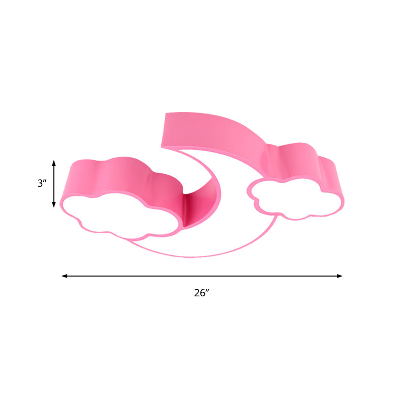 Acrylic Cloud and Moon Flush Mount Light Cartoon Ceiling Fixture for Kindergarten Nursing Room Clearhalo 'Ceiling Lights' 'Close To Ceiling Lights' 'Close to ceiling' 'Flush mount' Lighting' 187803