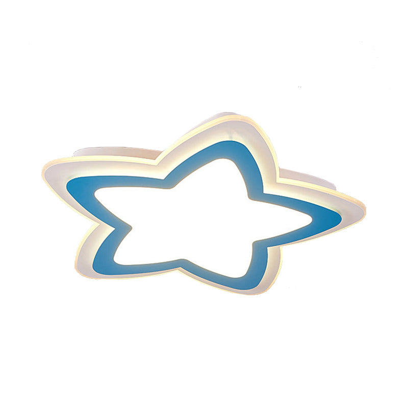 Contemporary Slim Panel Star Ceiling Lamp Acrylic Flush Mount Light for Study Room Clearhalo 'Ceiling Lights' 'Close To Ceiling Lights' 'Close to ceiling' 'Flush mount' Lighting' 187832