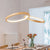 Wood Double-Ring Pendant Light Dining Room Modern Simple Chandelier in Beige Wood Clearhalo 'Carpenter Chandeliers' 'Ceiling Lights' 'Chandeliers' 'Industrial' 'Modern Chandeliers' 'Modern' Lighting' 187852