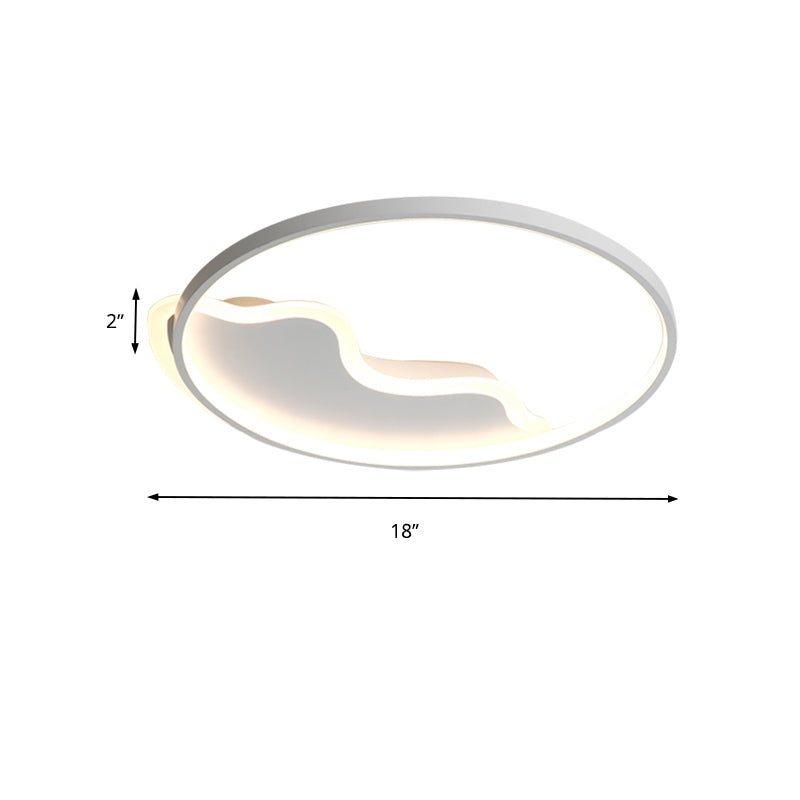 Dining Room Mountain Flush Ceiling Light Acrylic Modern Style White Ceiling Fixture Clearhalo 'Ceiling Lights' 'Close To Ceiling Lights' 'Close to ceiling' 'Flush mount' 'Industrial Flush Mount' Lighting' 187896