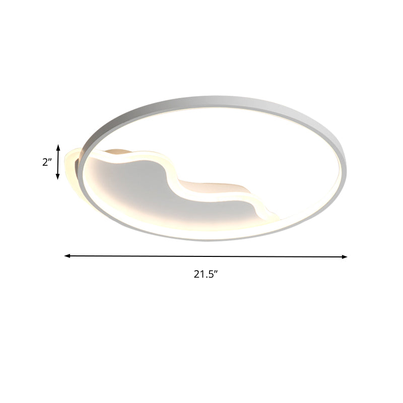 Dining Room Mountain Flush Ceiling Light Acrylic Modern Style White Ceiling Fixture Clearhalo 'Ceiling Lights' 'Close To Ceiling Lights' 'Close to ceiling' 'Flush mount' 'Industrial Flush Mount' Lighting' 187897