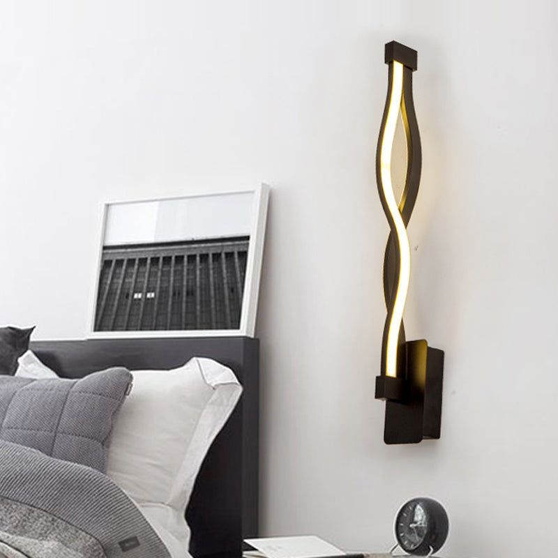 Acrylic Twist Body Wall Light Art Deco Wall Sconce for Living Room Child Bedroom Black Clearhalo 'Wall Lamps & Sconces' 'Wall Lights' Lighting' 187928