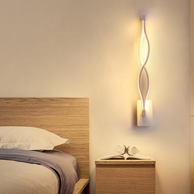 Acrylic Twist Body Wall Light Art Deco Wall Sconce for Living Room Child Bedroom White Clearhalo 'Wall Lamps & Sconces' 'Wall Lights' Lighting' 187933