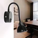 Modern Bowl Metal Shade Wall Lamp LED Adjustable Wall Light Sconce with/without Switch in Black Finish, Warm/White Lighting Black White With Switch Clearhalo 'Cast Iron' 'Glass' 'Industrial' 'Modern wall lights' 'Modern' 'Tiffany' 'Traditional wall lights' 'Wall Lamps & Sconces' 'Wall Lights' Lighting' 187945