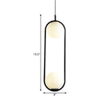 Globe Pendant Lighting Modern White Glass 1/2 Lights Black/Gold Hanging Ceiling Lamp for Bedroom Clearhalo 'Ceiling Lights' 'Glass shade' 'Glass' 'Iluminaci��n' 'L��mparas Colgantes' 'L��mparas de Techo' 'Modern Pendants' 'Modern' 'Pendant Lights' 'Pendants' Hogar' Lighting' 188084