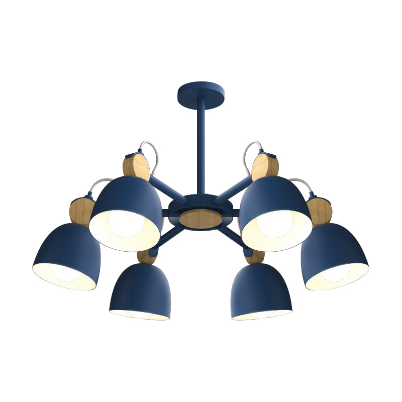 Modern Stylish Dome Chandelier Rotatable Metallic Hanging Light for Hotel Bedroom Clearhalo 'Ceiling Lights' 'Chandeliers' 'Modern Chandeliers' 'Modern' Lighting' 188133