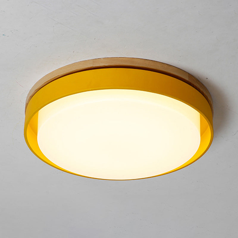 Round Child Bedroom Ceiling Light Acrylic Nordic Style Macaron Colored Flush Mount Light Clearhalo 'Ceiling Lights' 'Close To Ceiling Lights' 'Close to ceiling' 'Flush mount' Lighting' 188261