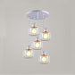Modern Drum Hanging Lamp with Bird Deco Clear Glass White Ceiling Light for Living Room Clearhalo 'Ceiling Lights' 'Close To Ceiling Lights' 'Glass shade' 'Glass' 'Pendant Lights' 'Pendants' Lighting' 188302