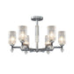 Modernist 3/6-Head Ceiling Flush Mount Cylindrical Crystal Semi Flush Light in Chrome Clearhalo 'Ceiling Lights' 'Close To Ceiling Lights' 'Close to ceiling' 'Semi-flushmount' Lighting' 1883081