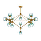 Modo Living Room Pendant Lamp Metal & Glass Multi-Head Contemporary Chandelier in Blue Clearhalo 'Ceiling Lights' 'Chandeliers' 'Modern Chandeliers' 'Modern' Lighting' 188318