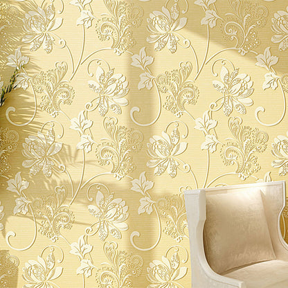 American Countryside Blossom Wallpaper in Beige Living Room Wallpaper, 20.5-inch x 33-foot Beige Clearhalo 'Country wall decor' 'Rustic' 'Wallpaper' Wall Decor' 1883291