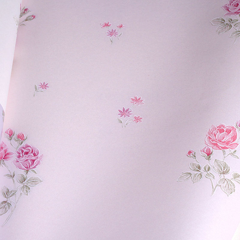 Dense Flower Pattern Wallpaper in Soft Color, Minimalist Wall Art for Guest Room Clearhalo 'Country wall decor' 'Rustic' 'Wallpaper' Wall Decor' 1883304