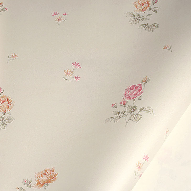 Dense Flower Pattern Wallpaper in Soft Color, Minimalist Wall Art for Guest Room Clearhalo 'Country wall decor' 'Rustic' 'Wallpaper' Wall Decor' 1883310