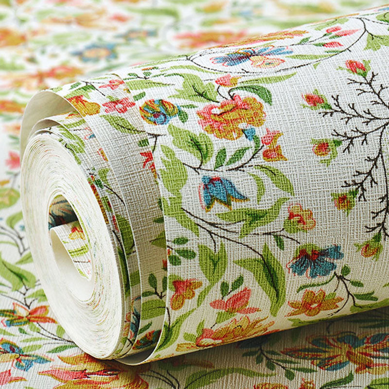 Illustration Mimosa Wallpaper Roll for Living Room in Neutral Color, 33-foot x 20.5-inch Clearhalo 'Country wall decor' 'Rustic' 'Wallpaper' Wall Decor' 1883332