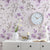 Modernism Wallpaper Roll Neutral Color Dense Flower Design Wall Covering, 57.1 sq ft. Purple Clearhalo 'Country wall decor' 'Rustic' 'Wallpaper' Wall Decor' 1883347