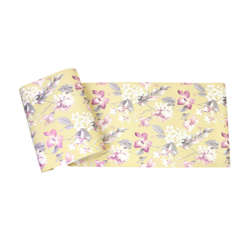 Natural Color Farmhouse Wallpaper 33' x 20.5" Blossoms and Leaf Wall Covering for Bedroom Clearhalo 'Country wall decor' 'Rustic' 'Wallpaper' Wall Decor' 1883360